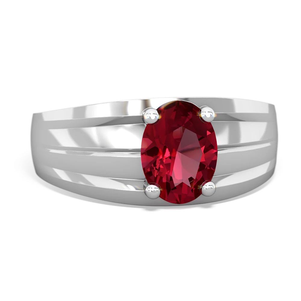 2.50Ct Simulated Princess Red Garnet Men Wedding Band Ring 14K White Gold  Finish | eBay