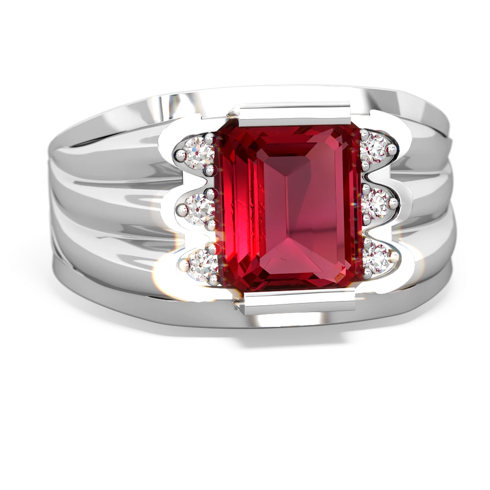 Hand Made Red Ruby Silver Men Ring | Boutique Ottoman Exclusive