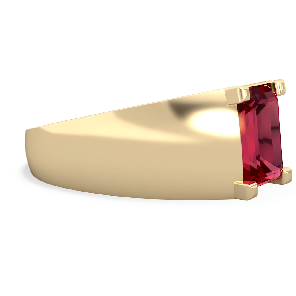 Lab Ruby Men's 14K Yellow Gold ring R1836