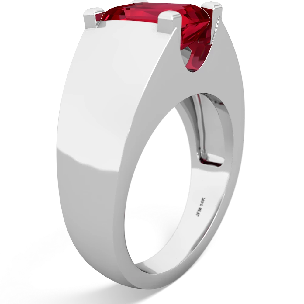 Lab Ruby Men's 14K White Gold ring R1836