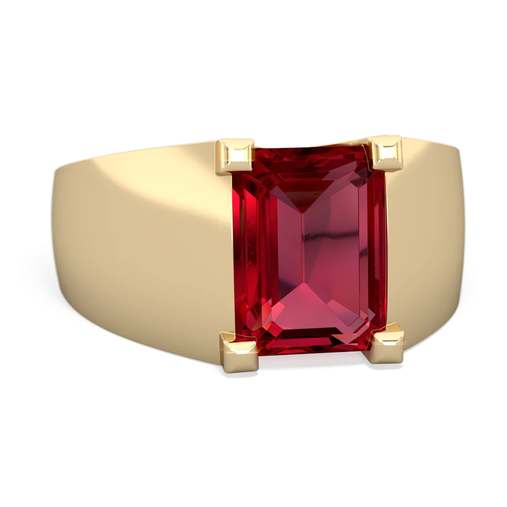 Lab Ruby Men's 14K Yellow Gold ring R1836