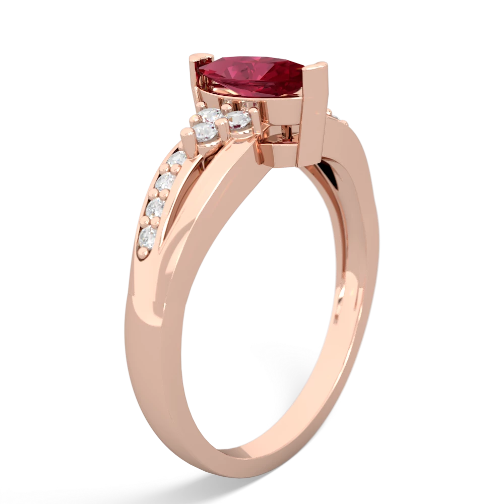 Lab Ruby Royal Marquise 14K Rose Gold ring R2343