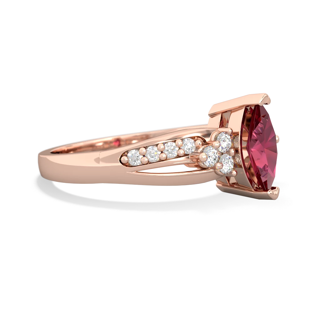 Lab Ruby Royal Marquise 14K Rose Gold ring R2343