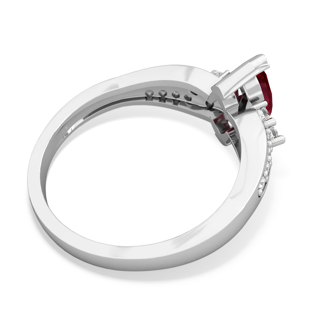 Lab Ruby Royal Marquise 14K White Gold ring R2343