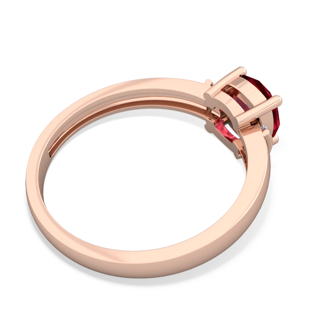 Lab Ruby Simply Elegant Cushion 14K Rose Gold ring R2489