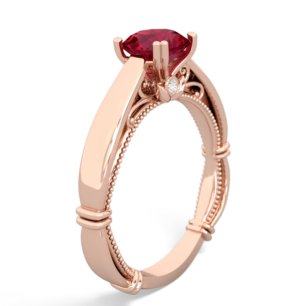 Lab Ruby Renaissance 14K Rose Gold ring R27806RD