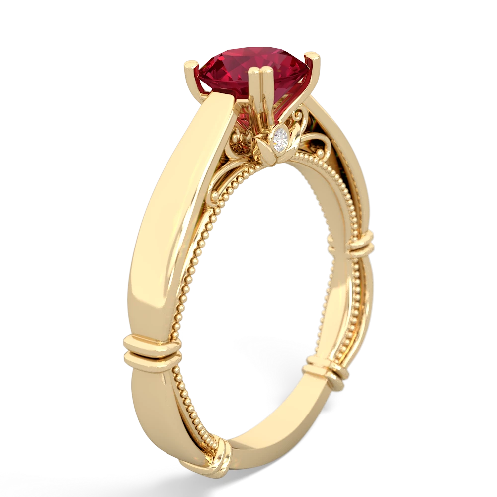 Lab Ruby Renaissance 14K Yellow Gold ring R27806RD