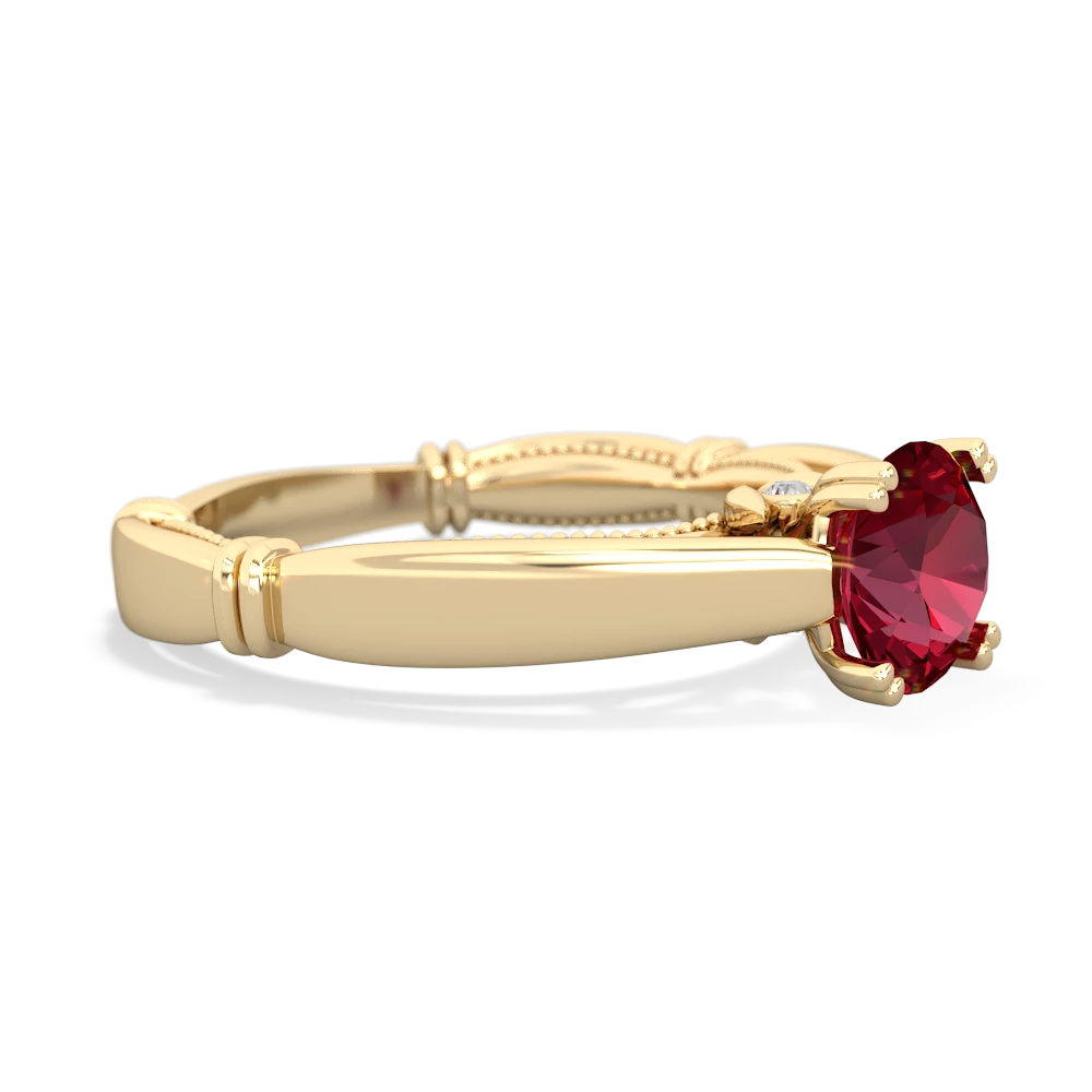 Lab Ruby Renaissance 14K Yellow Gold ring R27806RD