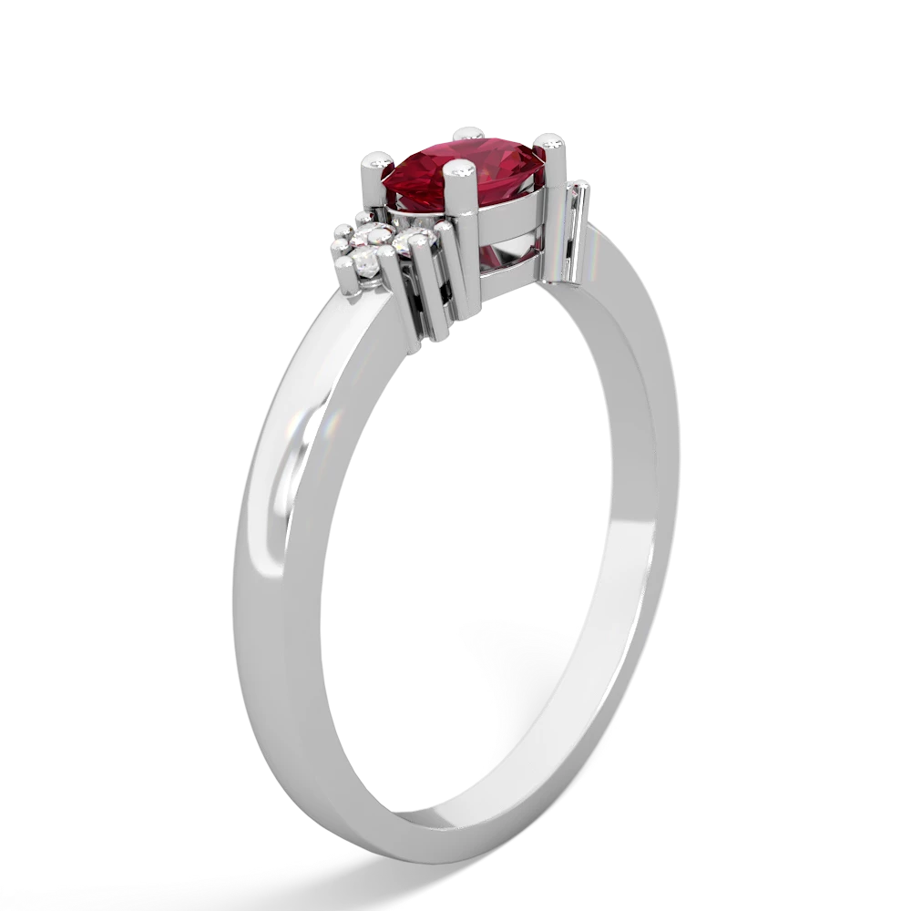 Lab Ruby Simply Elegant East-West 14K White Gold ring R2480