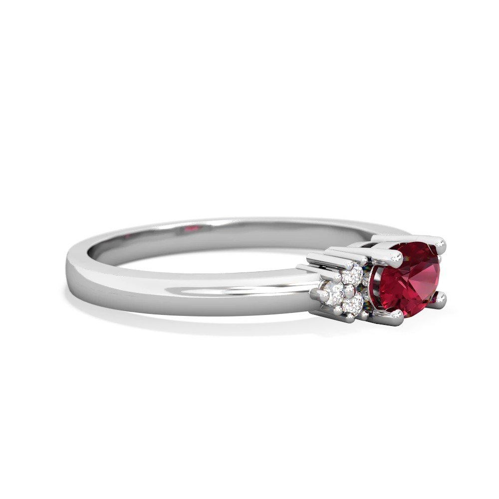 Lab Ruby Simply Elegant East-West 14K White Gold ring R2480