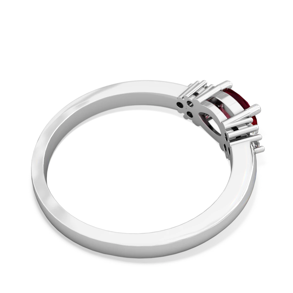 Lab Ruby Simply Elegant East-West 14K White Gold ring R2480