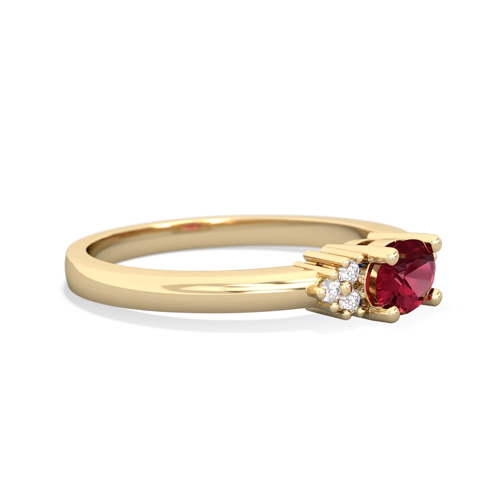 Lab Ruby Simply Elegant East-West 14K Yellow Gold ring R2480