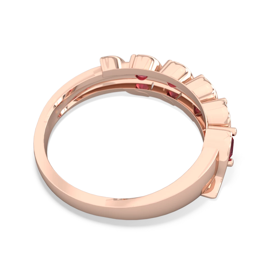 Lab Ruby Anniversary Band 14K Rose Gold ring R2089