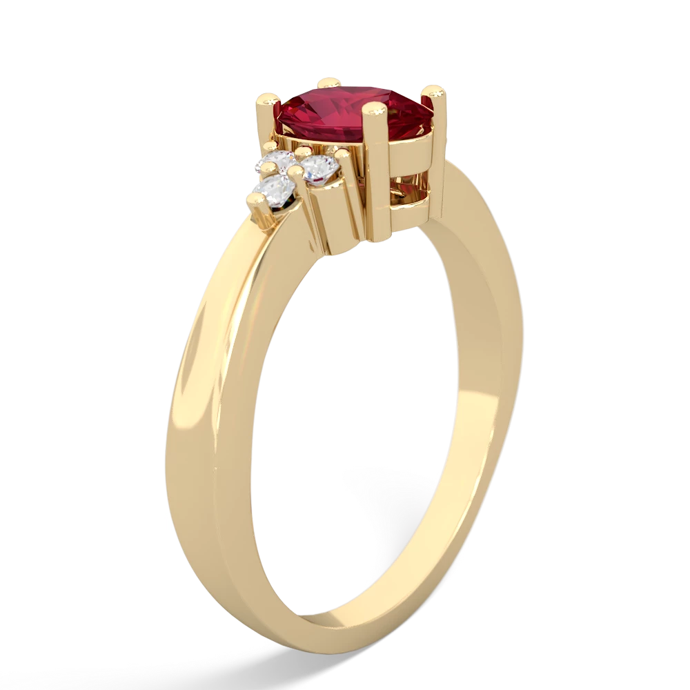 Lab Ruby Simply Elegant 14K Yellow Gold ring R2113