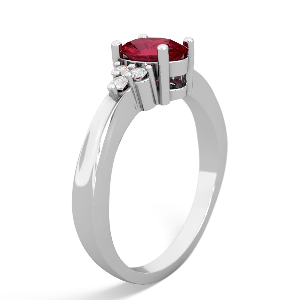 Lab Ruby Simply Elegant 14K White Gold ring R2113