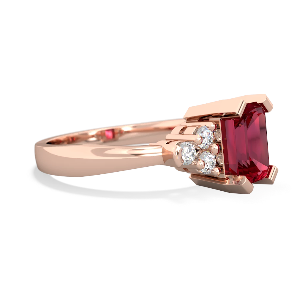 Lab Ruby Timeless Classic 14K Rose Gold ring R2591