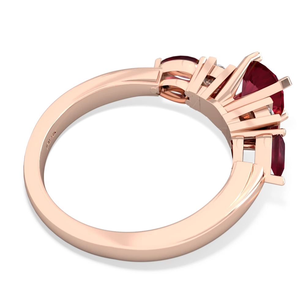 Lab Ruby 6Mm Round Eternal Embrace Engagement 14K Rose Gold ring R2005