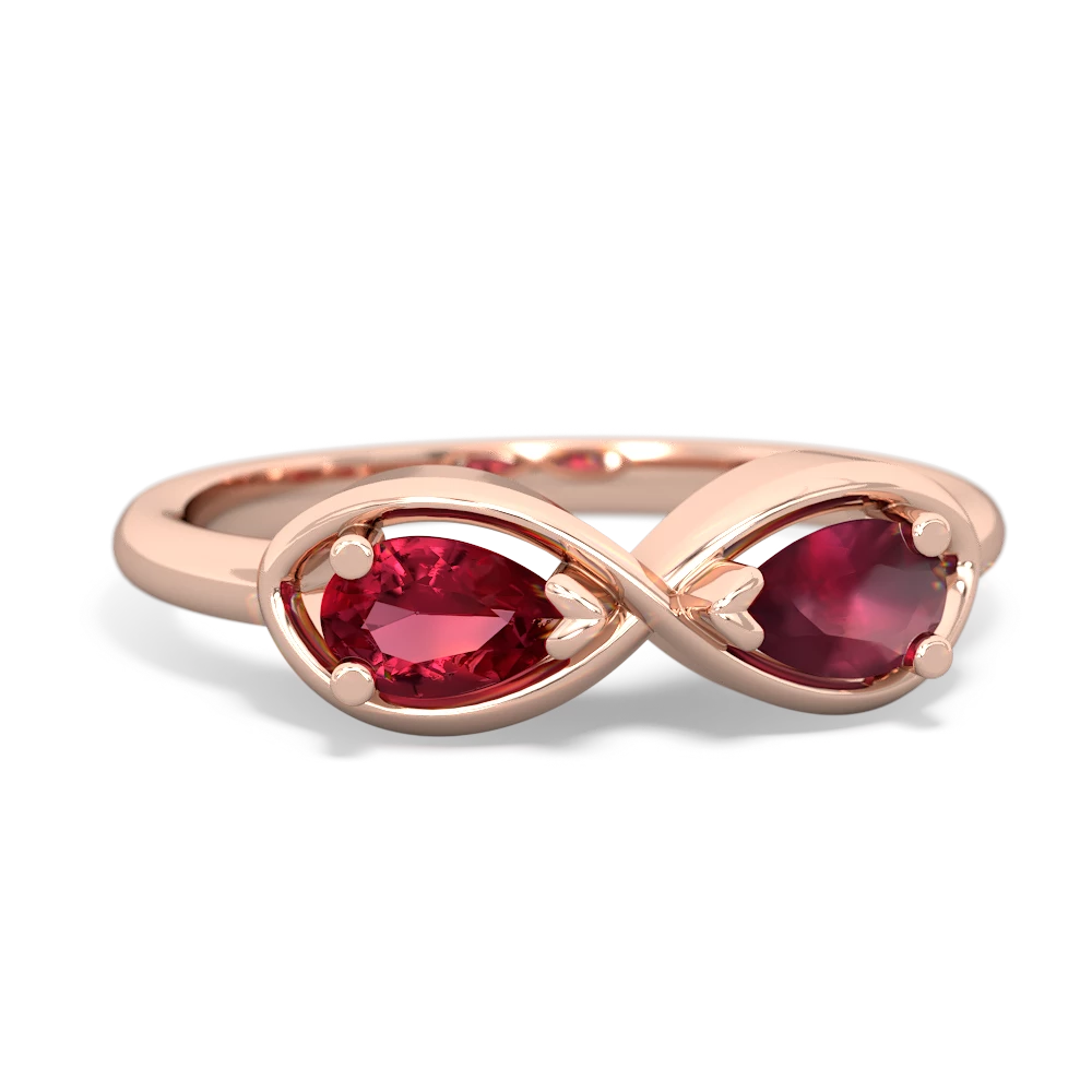 Lab Ruby Infinity 14K Rose Gold ring R5050