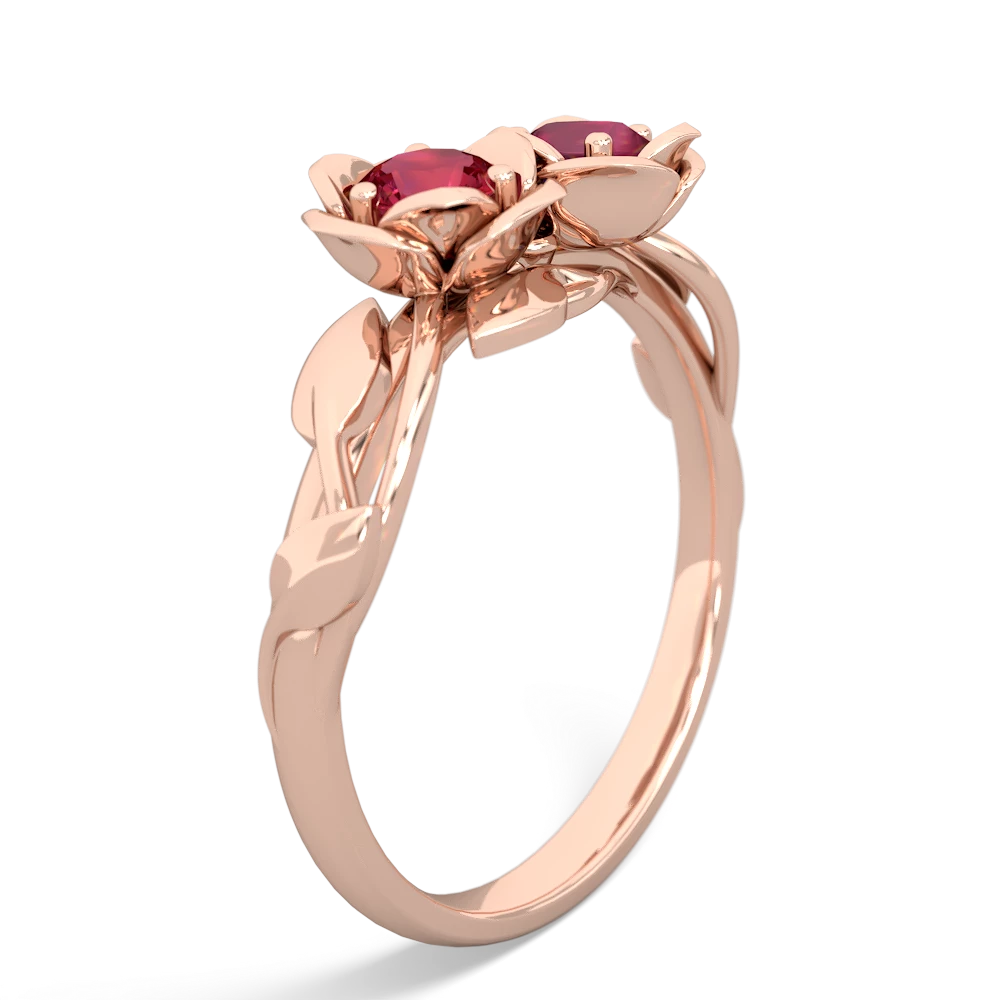 Lab Ruby Rose Garden 14K Rose Gold ring R5510