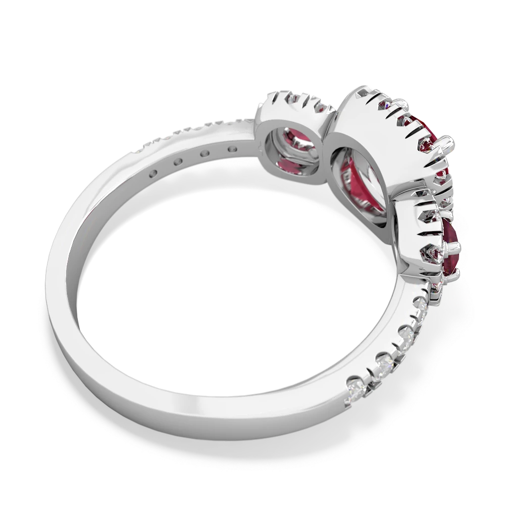 Lab Ruby Regal Halo 14K White Gold ring R5350