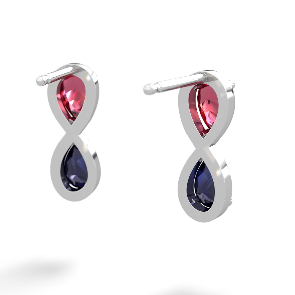 Lab Ruby Infinity 14K White Gold earrings E5050