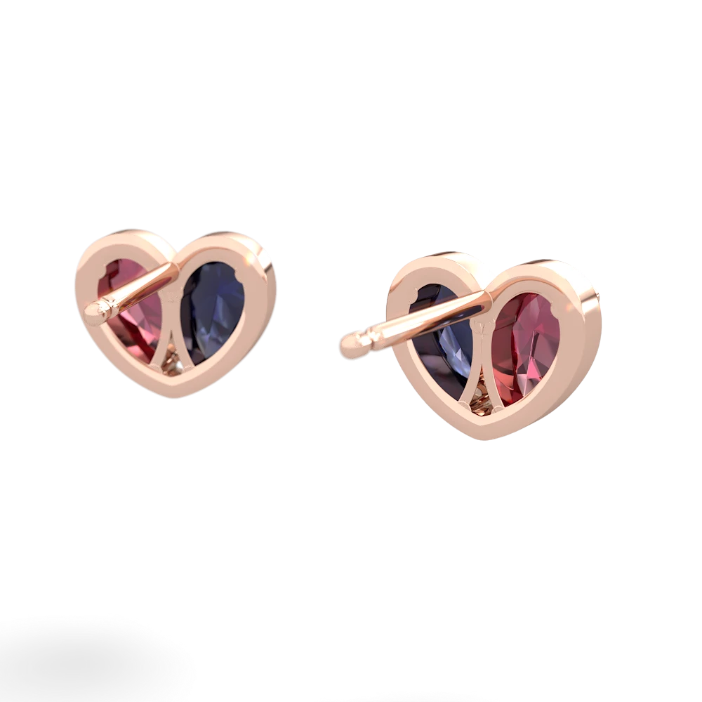 Lab Ruby 'Our Heart' 14K Rose Gold earrings E5072