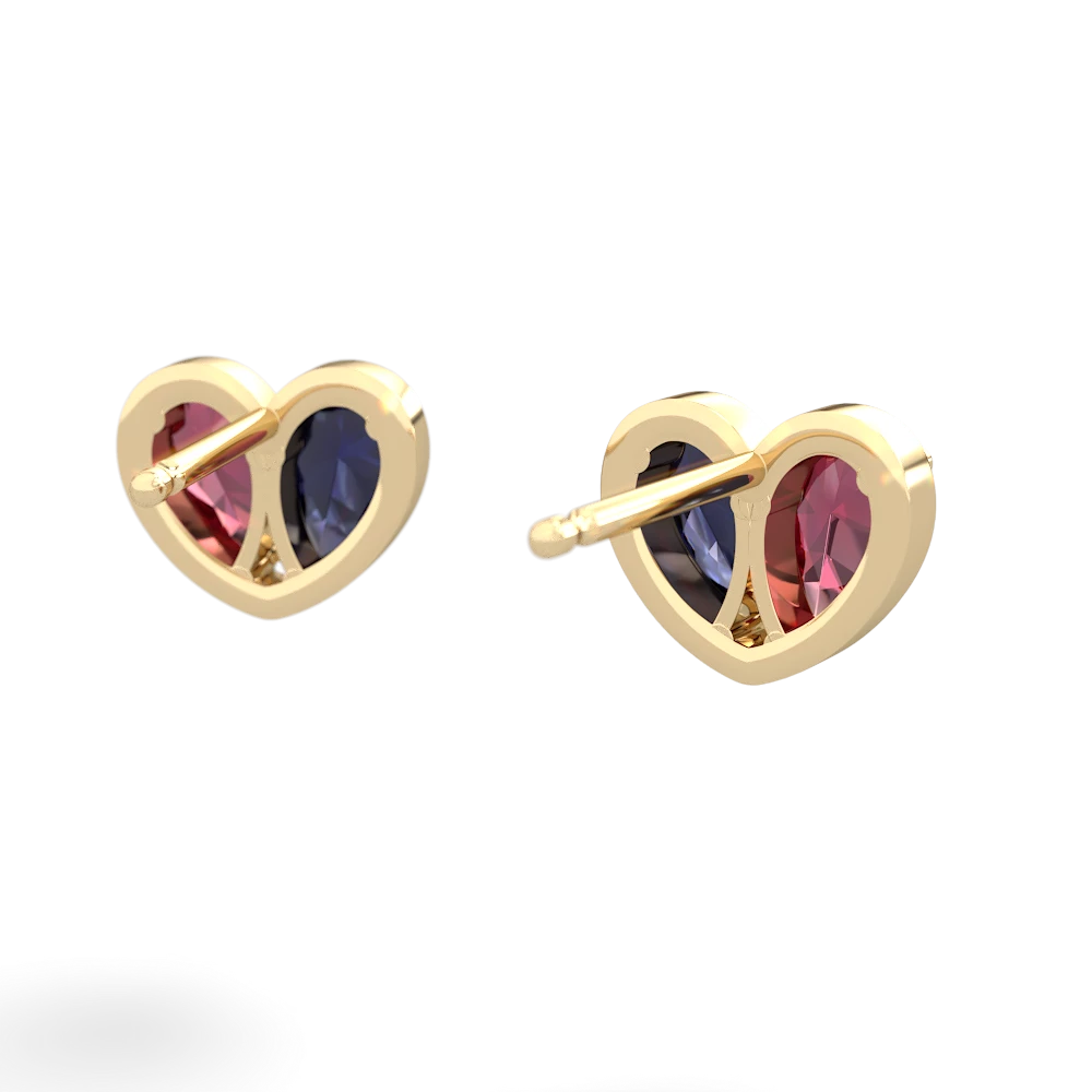 Lab Ruby 'Our Heart' 14K Yellow Gold earrings E5072