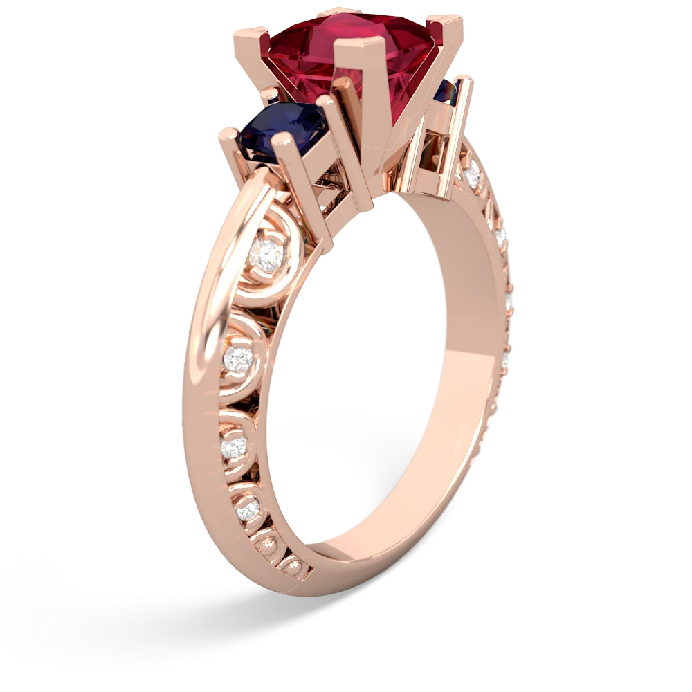 Lab Ruby Eternal Embrace Engagement 14K Rose Gold ring C2001