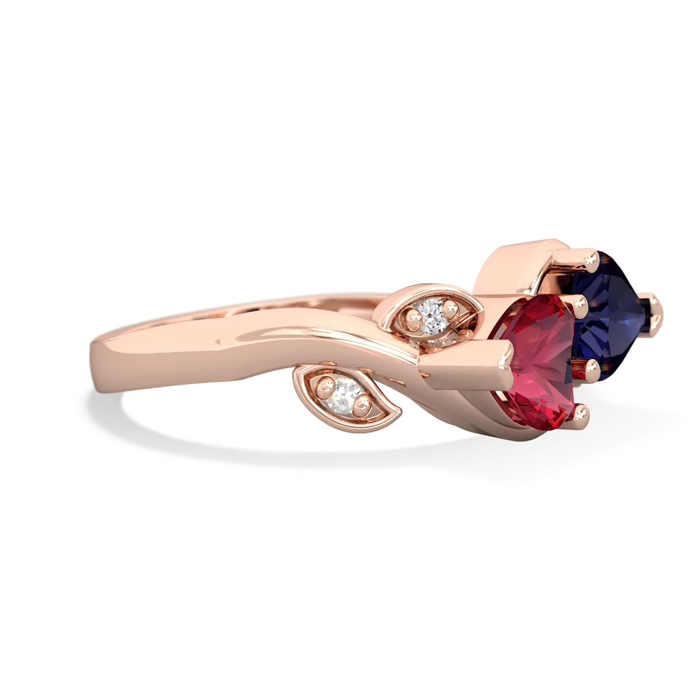 Lab Ruby Floral Elegance 14K Rose Gold ring R5790