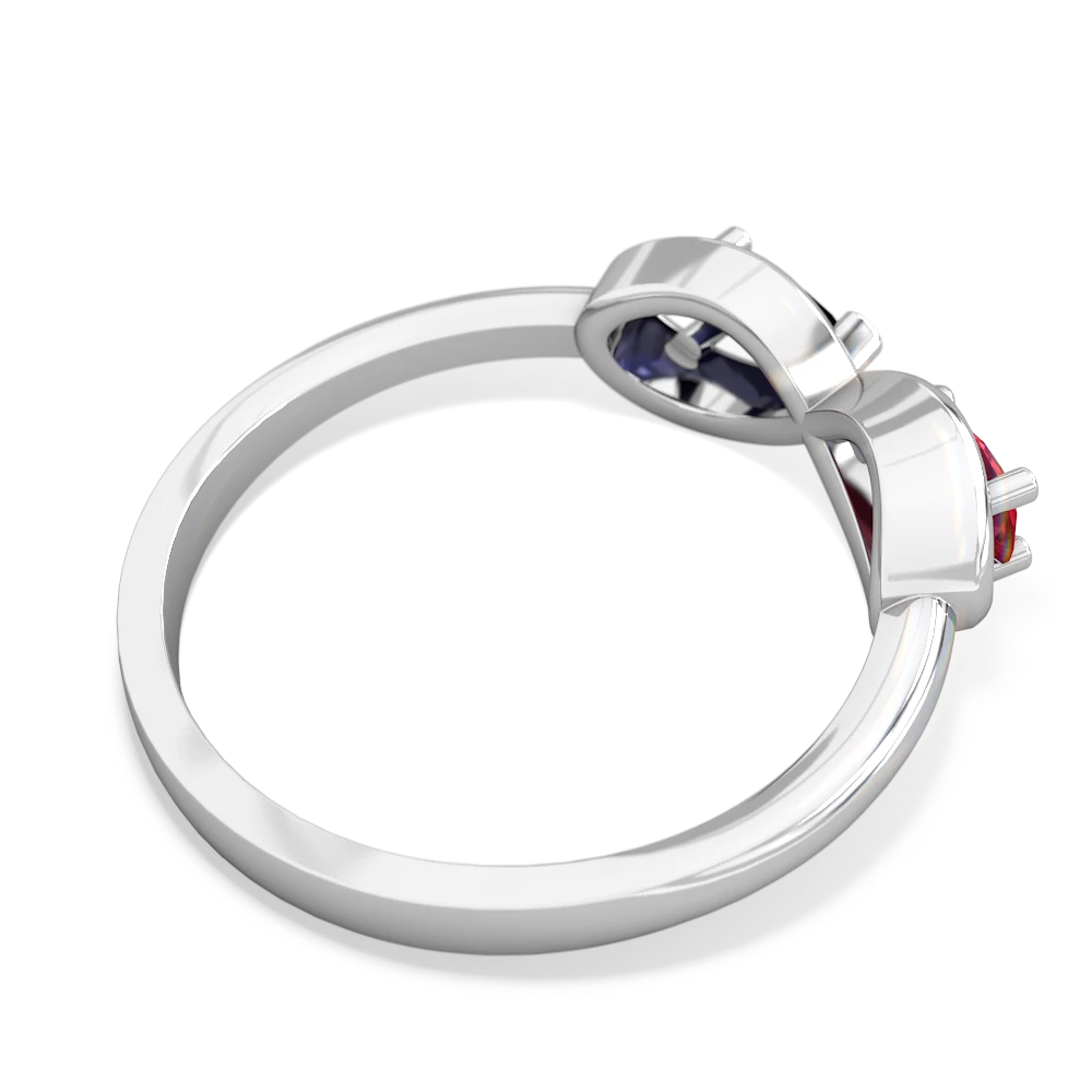 Lab Ruby Infinity 14K White Gold ring R5050