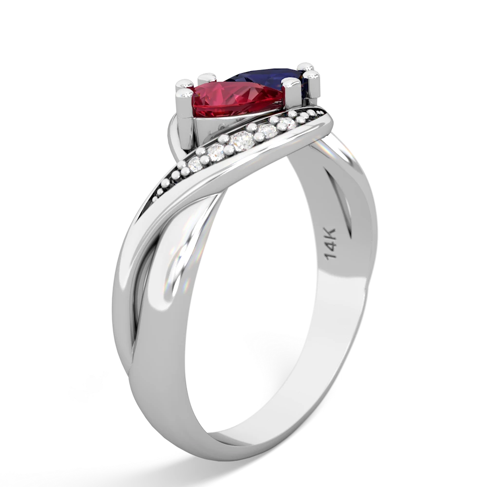 Lab Ruby Summer Winds 14K White Gold ring R5342