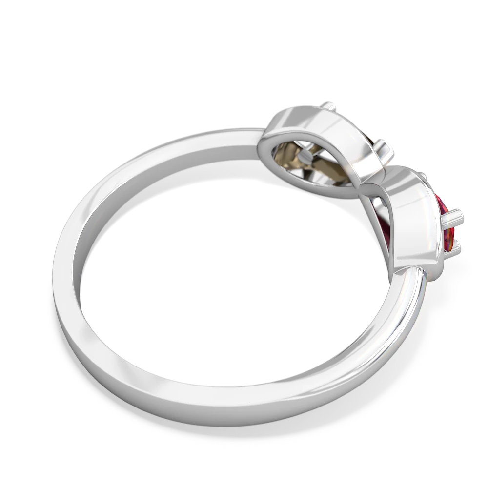 Lab Ruby Infinity 14K White Gold ring R5050