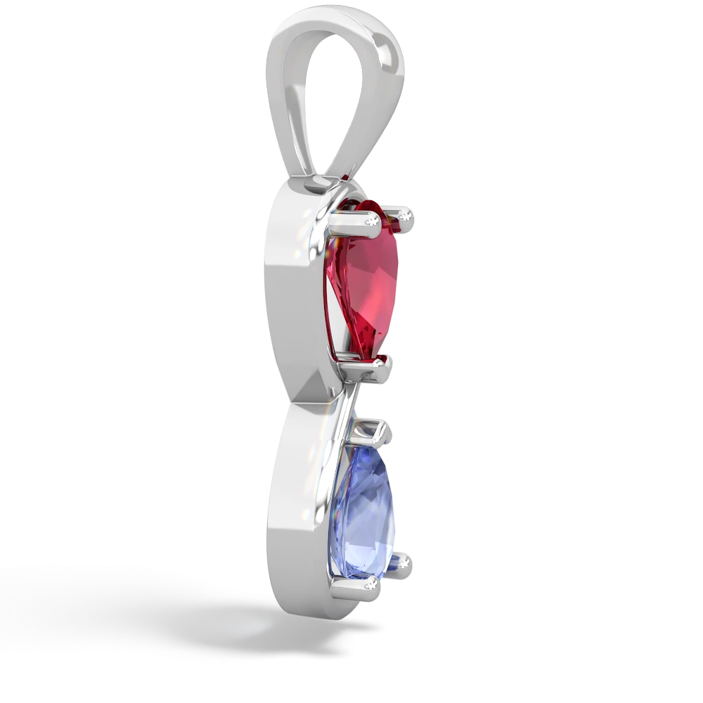 Lab Ruby Infinity 14K White Gold pendant P5050