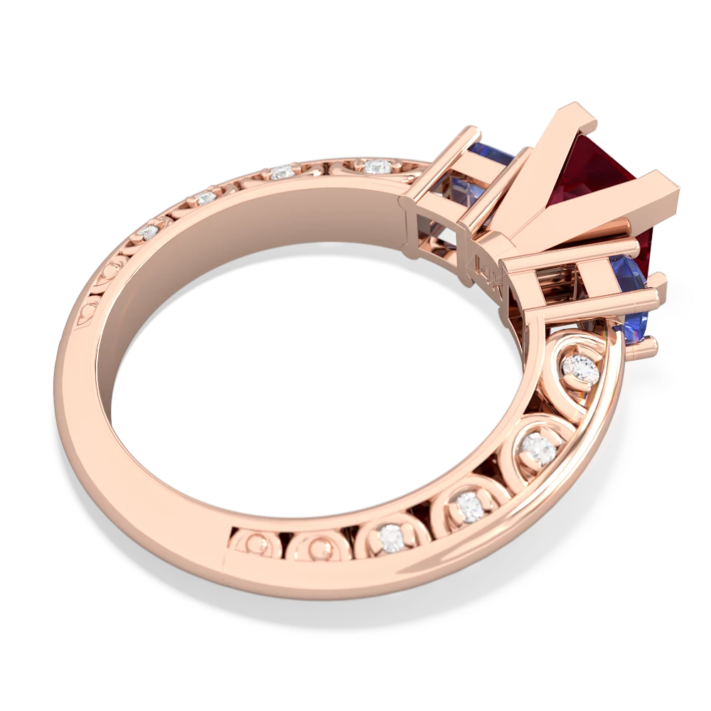 Lab Ruby Eternal Embrace Engagement 14K Rose Gold ring C2001