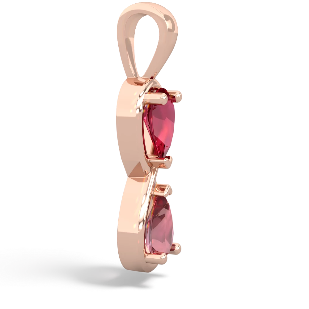 Lab Ruby Infinity 14K Rose Gold pendant P5050