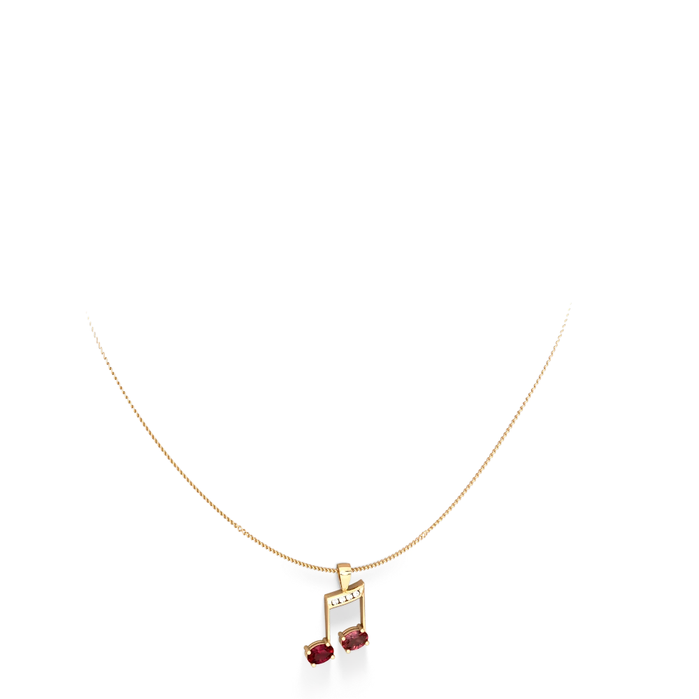 Lab Ruby Color Of Music 14K Yellow Gold pendant P3334