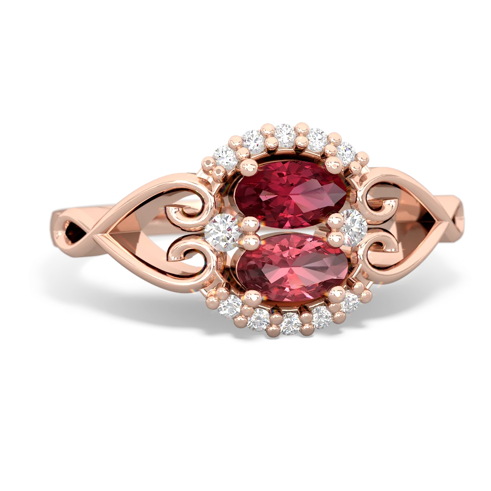 Lab Ruby Love Nest 14K Rose Gold ring R5860