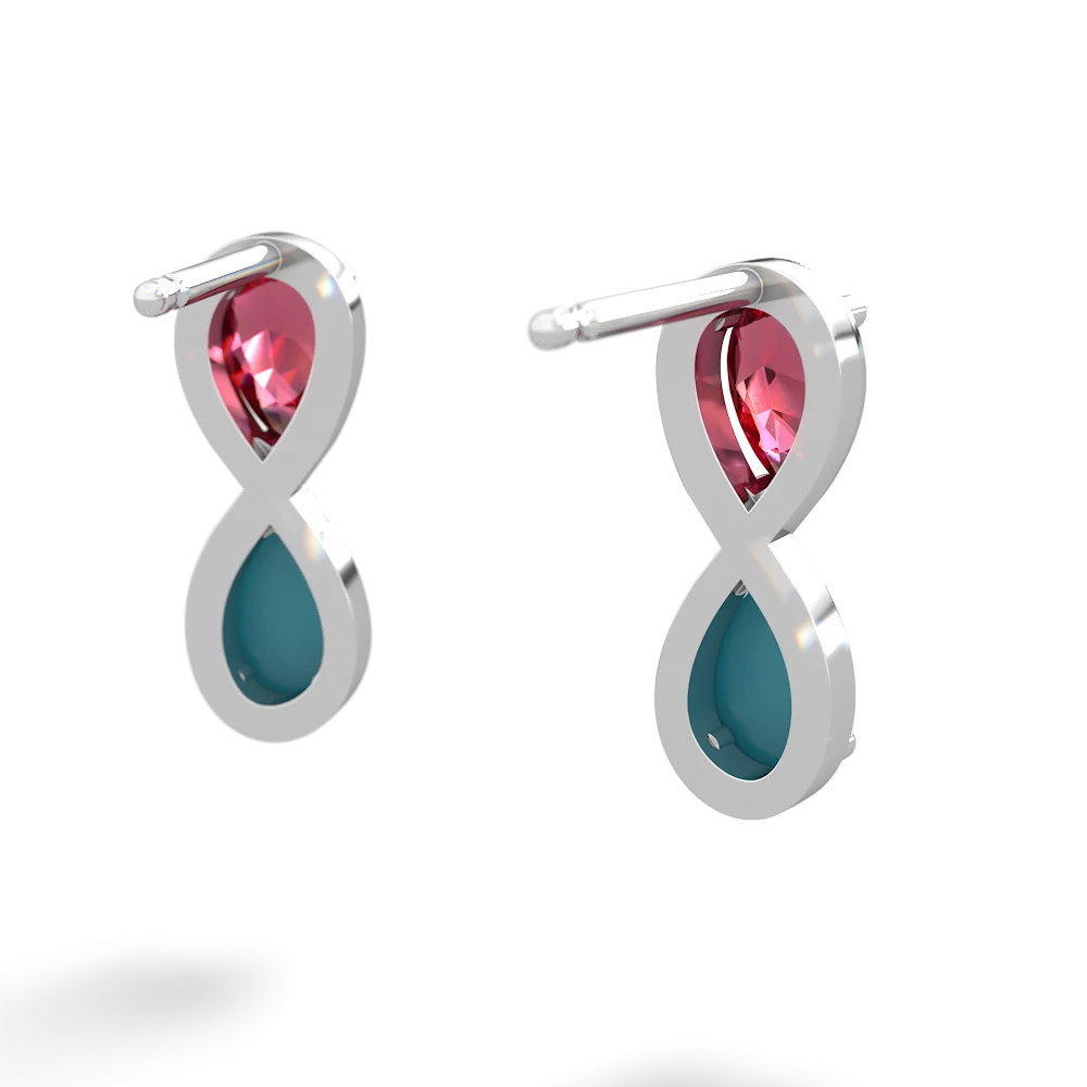 Lab Ruby Infinity 14K White Gold earrings E5050