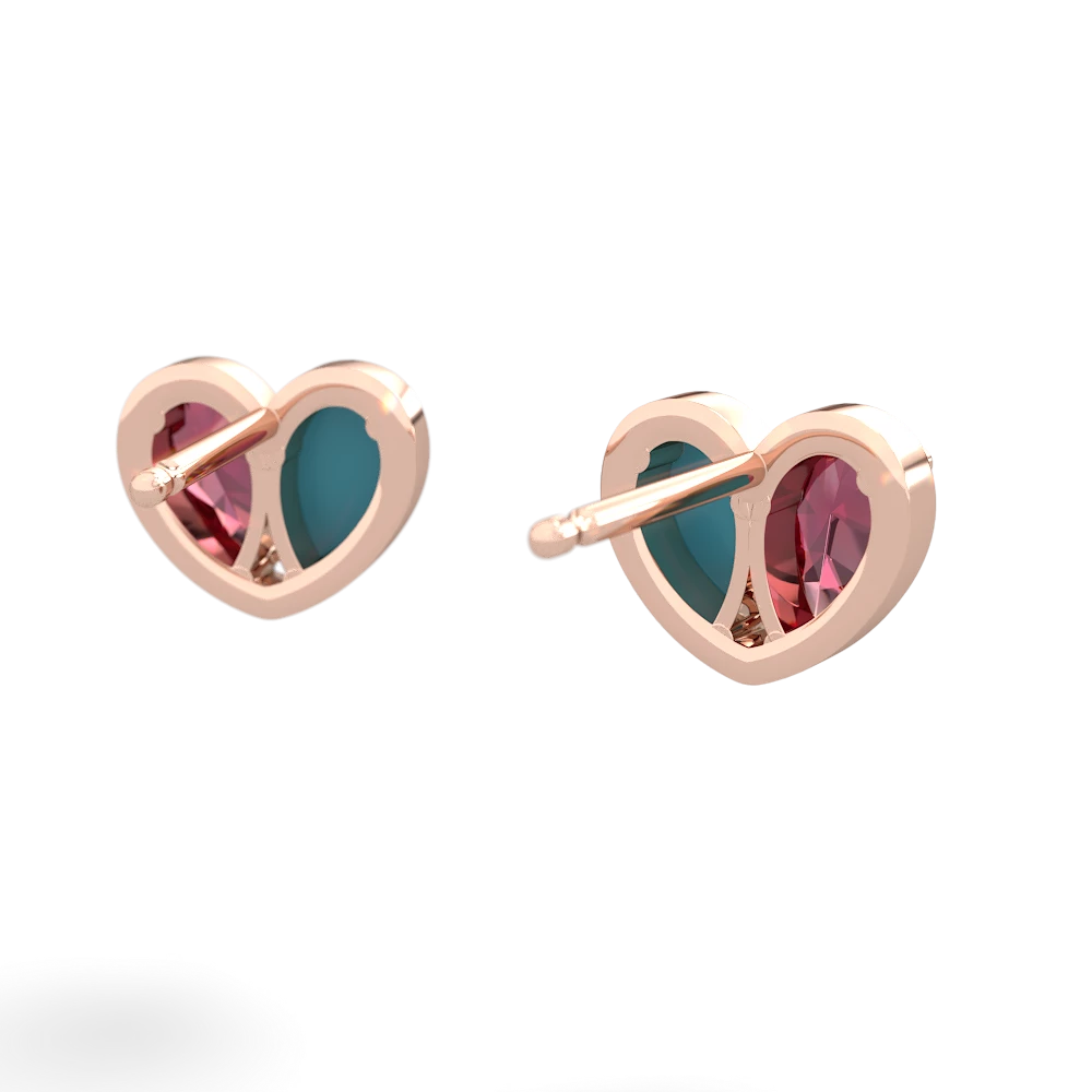 Lab Ruby 'Our Heart' 14K Rose Gold earrings E5072