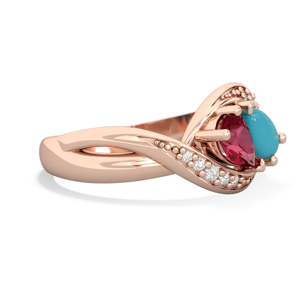 Lab Ruby Summer Winds 14K Rose Gold ring R5342