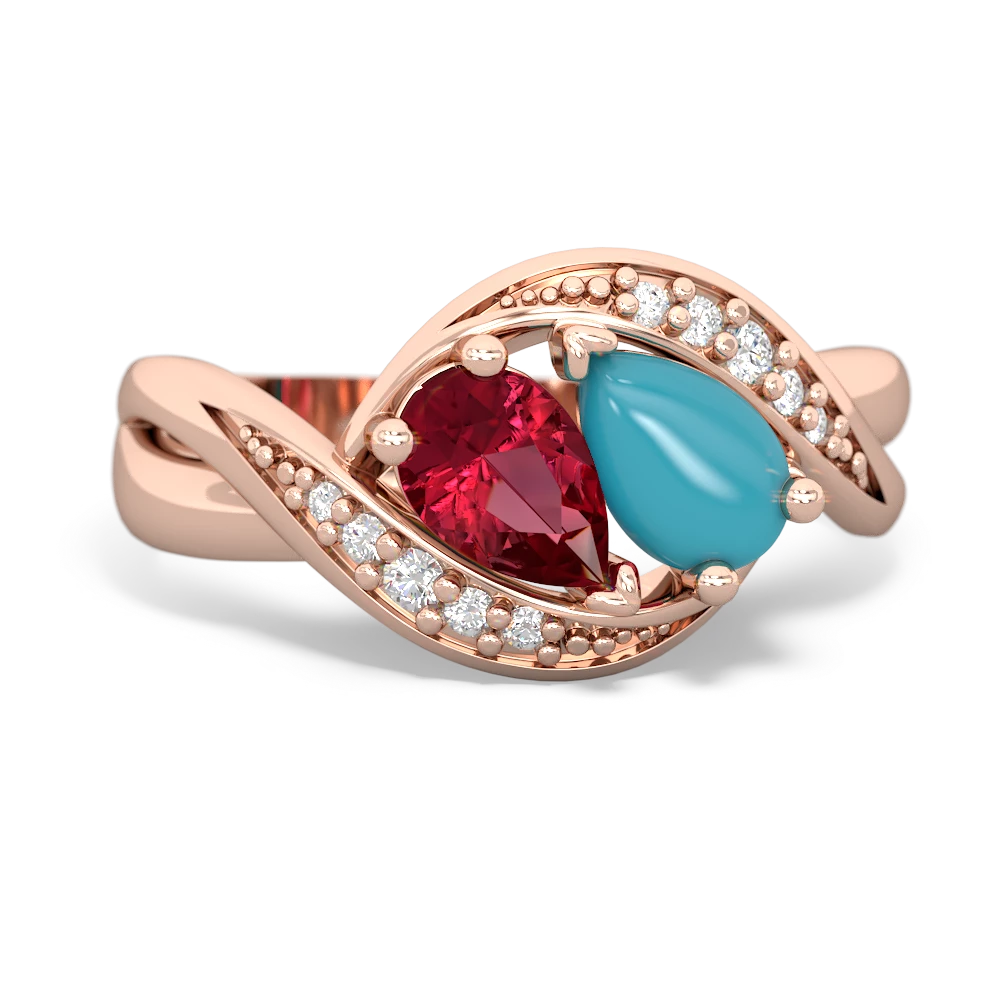 Lab Ruby Summer Winds 14K Rose Gold ring R5342