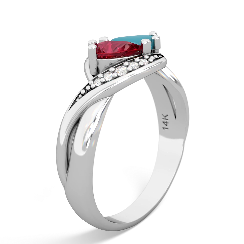 Lab Ruby Summer Winds 14K White Gold ring R5342