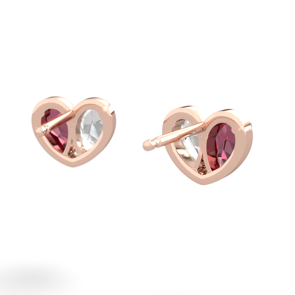 Lab Ruby 'Our Heart' 14K Rose Gold earrings E5072