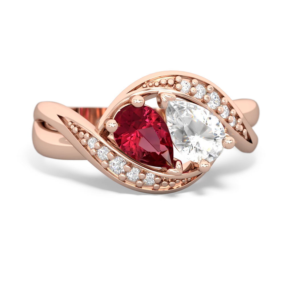 Lab Ruby Summer Winds 14K Rose Gold ring R5342