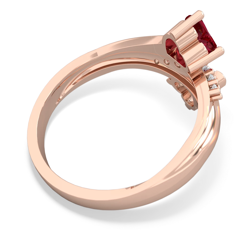 Lab Ruby Heart To Heart 14K Rose Gold ring R2064