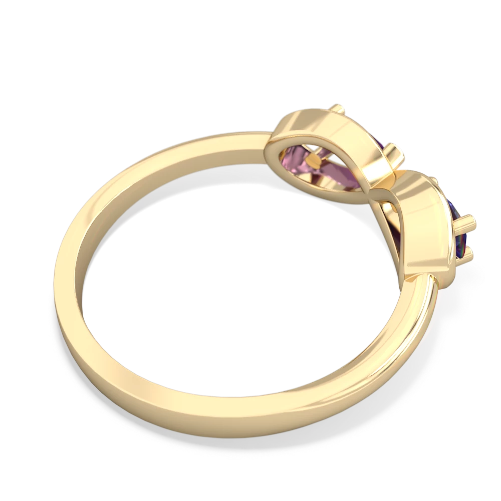 Lab Sapphire Infinity 14K Yellow Gold ring R5050