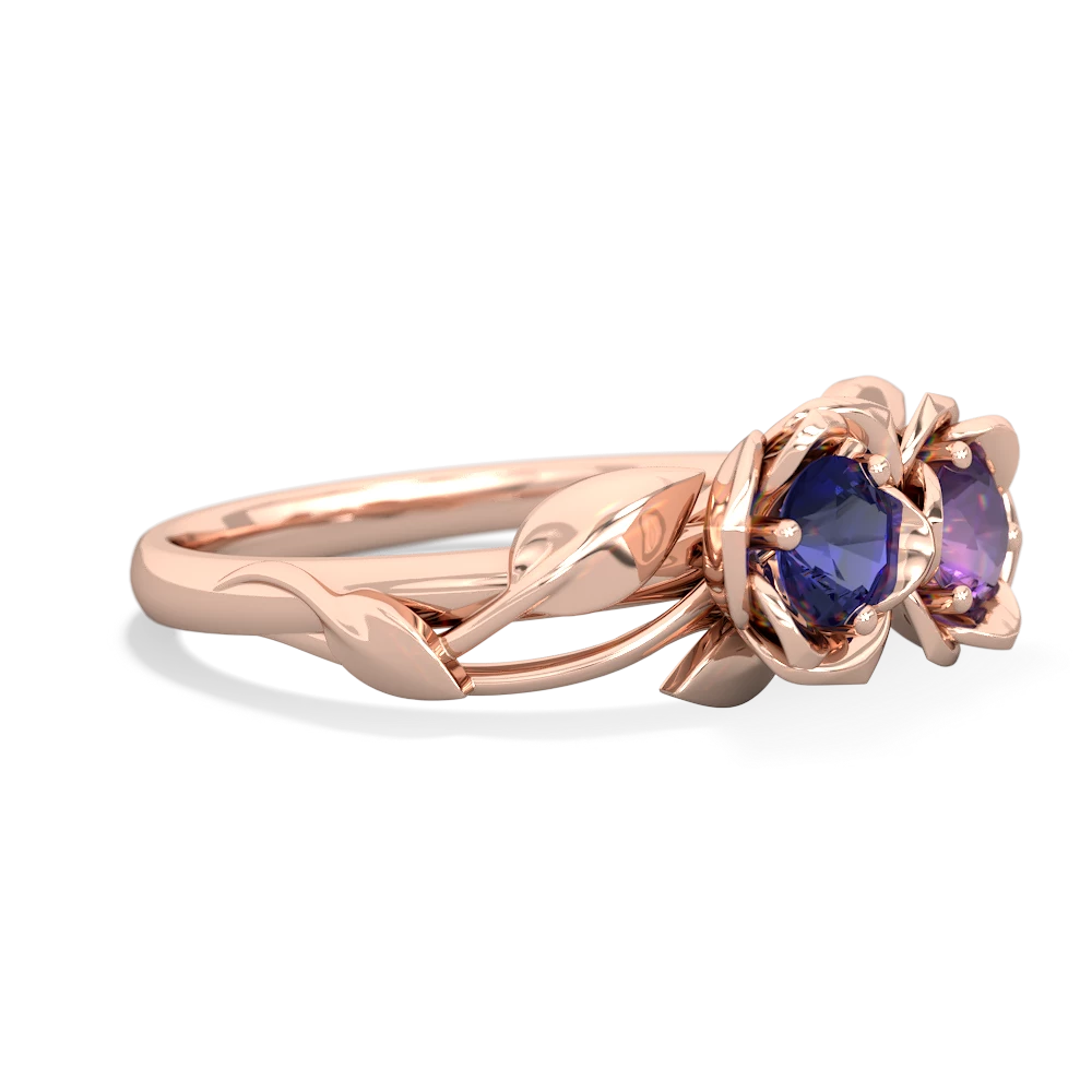 Lab Sapphire Rose Garden 14K Rose Gold ring R5510