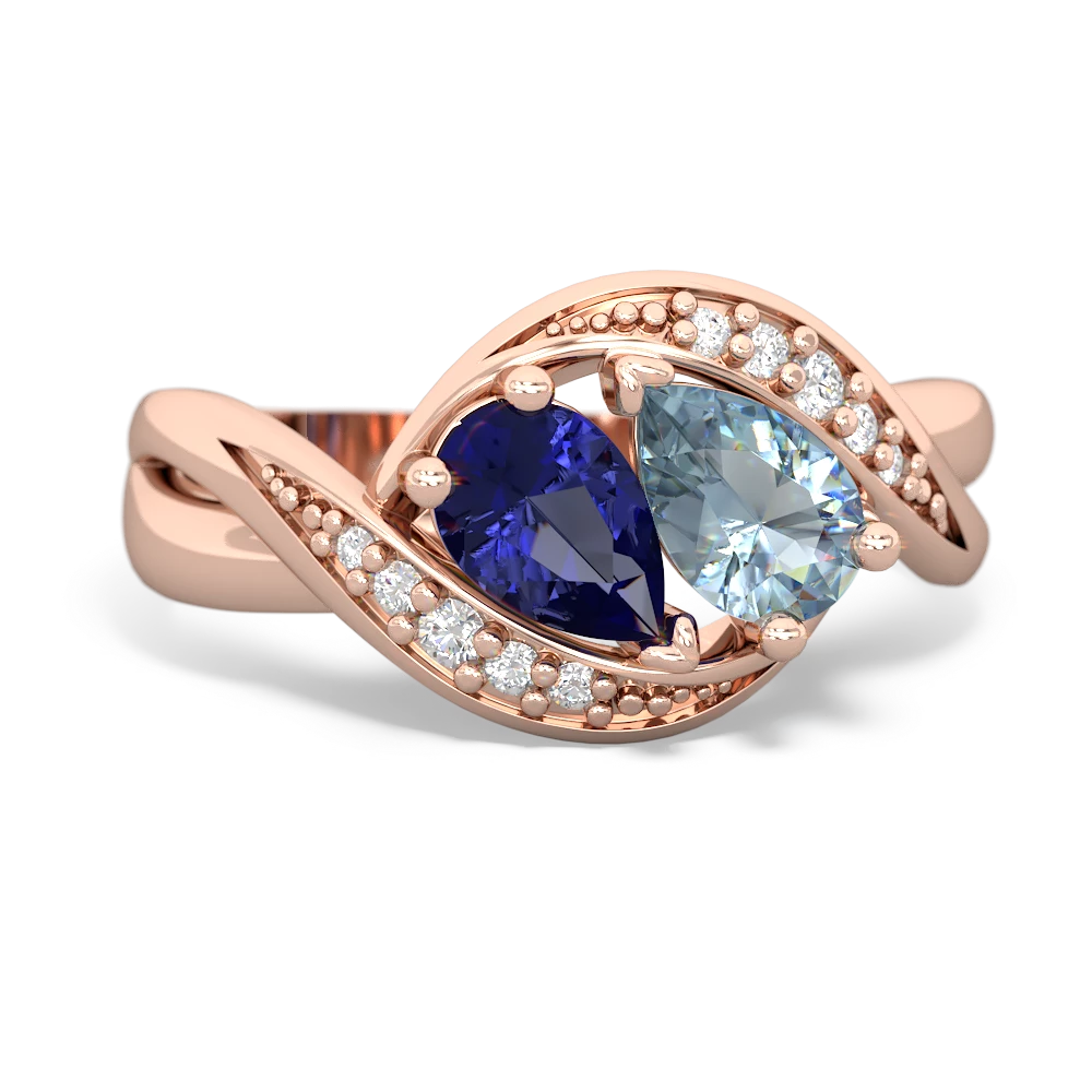 Lab Sapphire Summer Winds 14K Rose Gold ring R5342