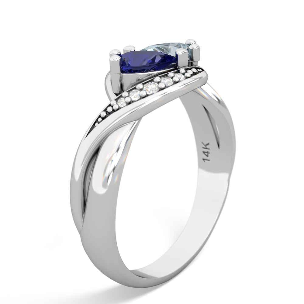 Lab Sapphire Summer Winds 14K White Gold ring R5342