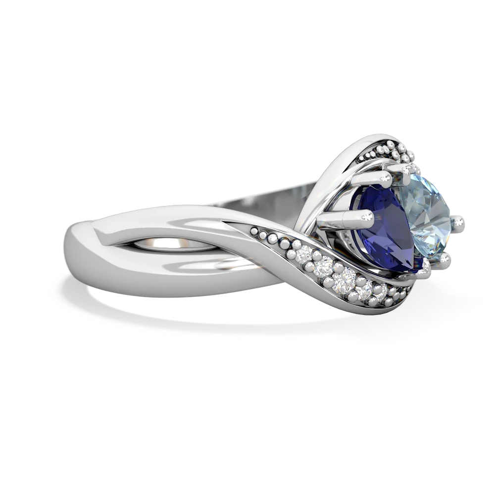 Lab Sapphire Summer Winds 14K White Gold ring R5342